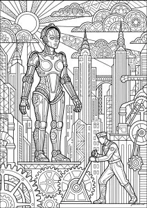Automate Art Déco et Ouvrier Mécanique