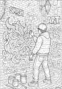 Coloriage graffiti artiste 78452