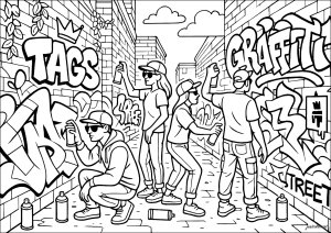 Scène Urbaine en Noir et Blanc