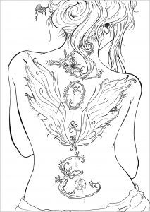 Coloriage tatouage l o v e