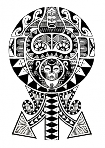 Coloriage tatouage polynesien