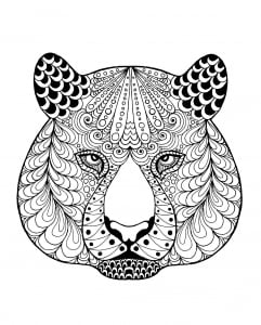 coloriage-tete-de-tigre-et-motifs