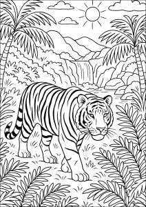 Tigre majestueux dans la jungle