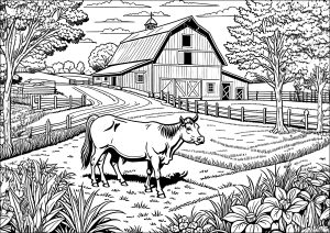 Vache se promenant tranquillement dans un champ