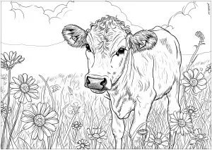 Vache dans un champs 4