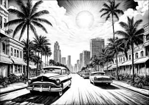 Coloriage miama vintage