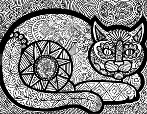 Coloriage lignes du chat hgcreations