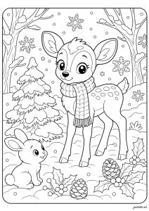 Encuentro invernal en el bosque