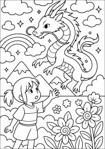 Dibujos para colorear para niños gratis de año nuevo chino
