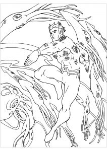 Imagen de Aquaman para imprimir y colorear