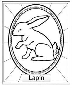 RABBIT: Astrología china páginas para colorear para niños