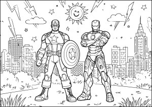 Dos Vengadores listos para la acción.