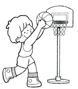 Dibujo de baloncesto gratis para descargar y colorear