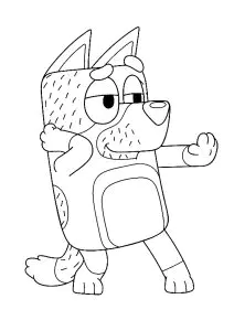 Página para colorear de Bluey: Bandit