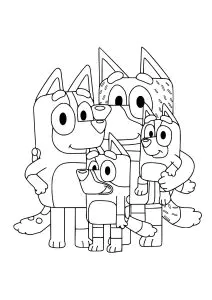 Personajes azules para colorear