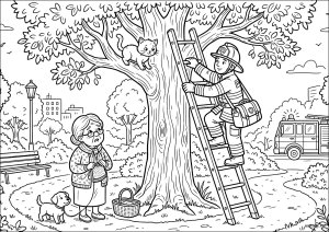 Dibujos para colorear de bomberos gratis para niños