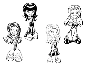 Páginas para colorear de bratz para niños