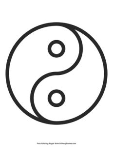 Coloreado sencillo de los símbolos del yin y el yang