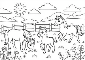 Dibujos para colorear para niños gratis de caballos