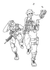 Dos soldados en acción