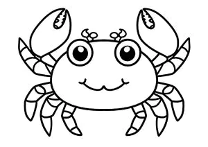 Pequeño cangrejo, muy fácil de colorear