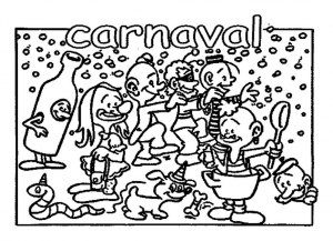 Dibujos para colorear gratis de Carnaval