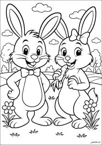Simple Dibujos para colorear de Conejo Dibujos Para Colorear Gratis Para Niños De Conejo