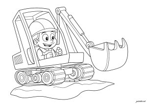 Dibujos para colorear de construction et travaux de chantiers para niños