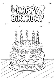 Una Buena Tarta De Cumpleaños Con Cinco Velas