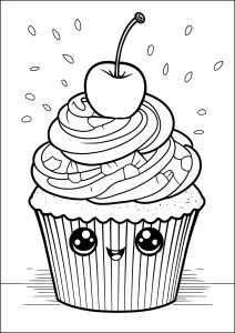 Dibujos para colorear de cupcakes-y-pasteles para imprimir