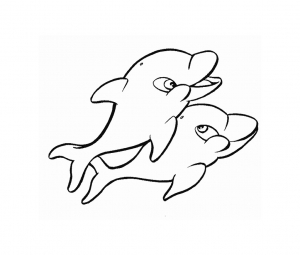 Dibujo de delfín para imprimir y colorear