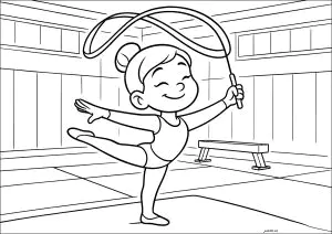 Gimnasio Joven, Elegante Con Su Cinta
