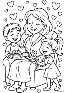Dibujos Para Colorear Para Niños De Día De La Madre