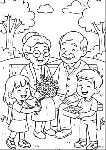 Dibujos Para Colorear Para Niños Gratis De Día De Los Abuelos