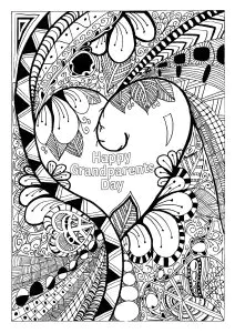 Feliz Día De Los Abuelos Y Zentangle