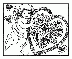 Dibujo De Día De San Valentín Gratis Para Imprimir Y Colorear