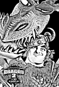 Dibujo de Dragones 2 para imprimir y colorear