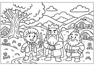 Héroes de el señor de los anillos en modo caricatura