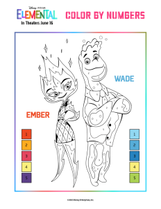 Elemental : Páginas mágicas para colorear - Ember y Wade