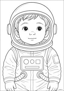 Niño vestido de astronauta