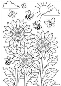 Dibujos para colorear de flores gratis para niños