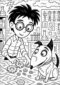 Dibujos para colorear gratis de frankenweenie para imprimir