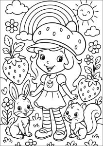 Dibujos para colorear de tarta de fresa gratis para niños