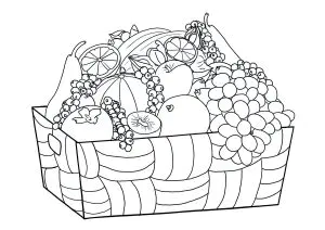 Cesta De Fruta Para Colorear