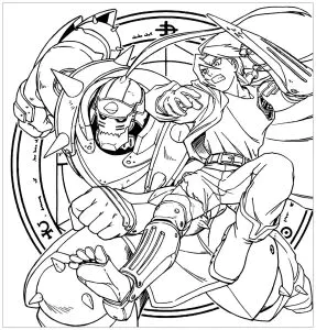 Imagen de full metal alchemist para imprimir y colorear