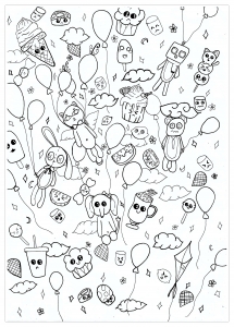 Dibujos para colorear gratis de Kawaii para niños