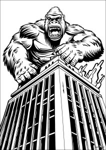 King Kong en lo alto de un edificio