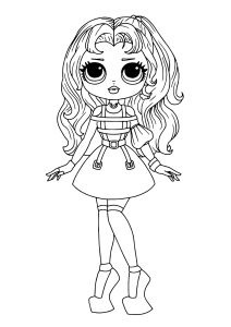 Muneca bonita LOL Surprise con pelo largo Paginas de Munecas LOL para imprimir