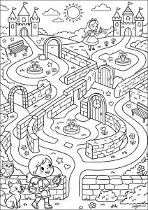 Dibujos para colorear para niños gratis de laberintos