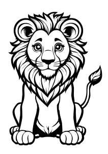 León Sencillo De Líneas Gruesas
